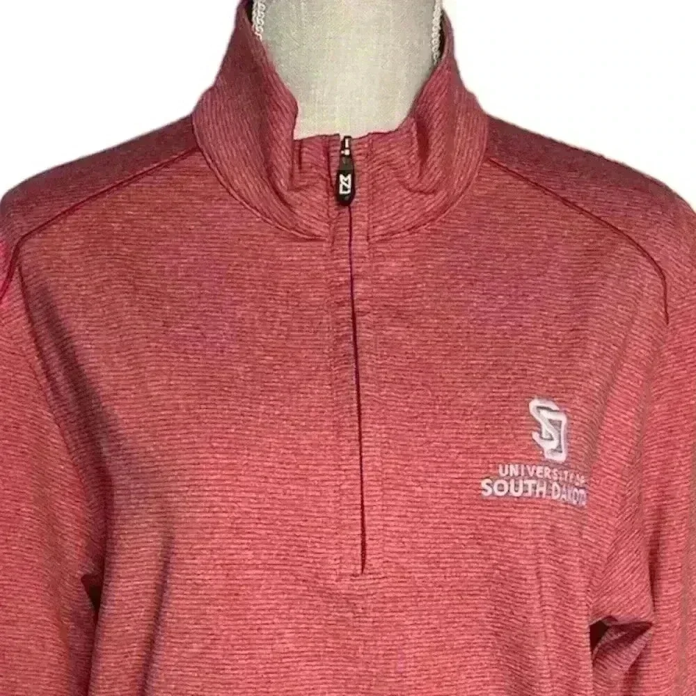 Cutter Buck Men’s 1/4 Zip in Red Size Medium - University of South Dakota Medium